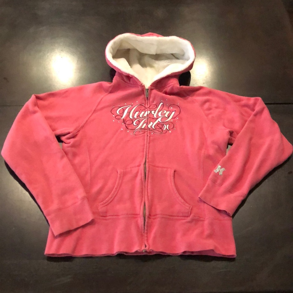 💕❤️💗❣️💓❤️‍🔥Women’s Pink Zip-Up Hurley Hoodie